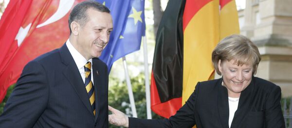 Angela Merkel and Tayyip Erdogan - Sputnik International