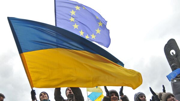 Participants of a rally held by supporters of Ukraine's EU integration. File photo - Sputnik International