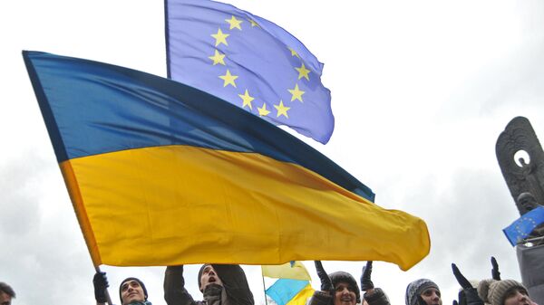 Participants of a rally held by supporters of Ukraine's EU integration. File photo - Sputnik International