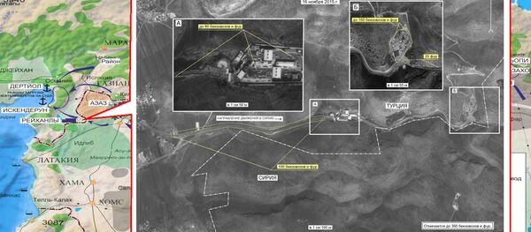 Concentration of vehicles near Azaz District in Syria. Maximum available quality. (Still frames of the Russian Defense Ministry.) Concentration of vehicles near Azaz District in Syria. Maximum available quality. (Still frames of the Russian Defense Ministry.) - Sputnik International