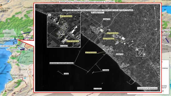 Concentration of vehicles near Dortyol in Turkey. Maximum available quality. (Still frames of the Russian Defense Ministry.) Concentration of vehicles near Dortyol in Turkey. Maximum available quality. (Still frames of the Russian Defense Ministry.) - Sputnik International