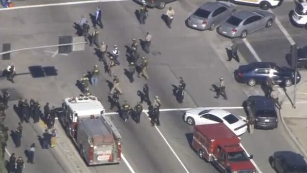 First responders at a scene of shooting in San Bernardino California - Sputnik International