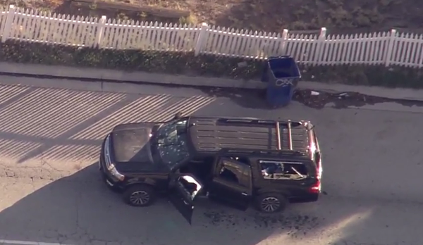 Bullet-riddled SUV after manhunt in San Bernardino, California after mass shooting at a community center. - Sputnik International