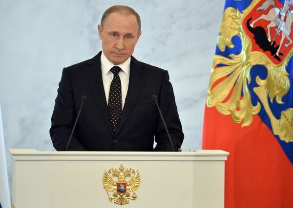 Vladimir Putin delivers annual Presidential Address to Federal Assembly Vladimir Putin delivers annual Presidential Address to Federal Assembly - Sputnik International