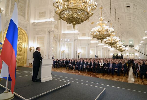 Vladimir Putin delivers annual Presidential Address to Federal Assembly Vladimir Putin delivers annual Presidential Address to Federal Assembly - Sputnik International