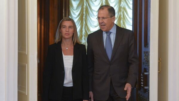Russian Foreign Minister Sergey Lavrov and his Italian counterpart Federica Mogherini - Sputnik International