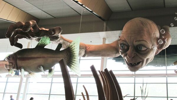 In this Nov. 24, 2012 file photo, a giant sculpture of Gollum, a character from The Hobbit, is displayed in the Wellington Airport to celebrate the Nov. 28 premiere of The Hobbit: An Unexpected Journey, the first movie in the trilogy, in Wellington, New Zealand - Sputnik International