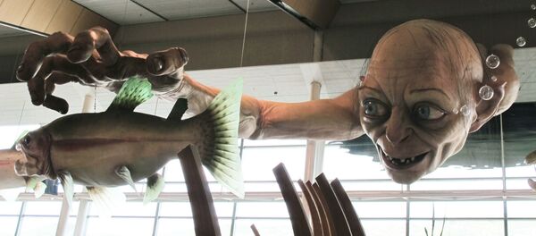 In this Nov. 24, 2012 file photo, a giant sculpture of Gollum, a character from The Hobbit, is displayed in the Wellington Airport to celebrate the Nov. 28 premiere of The Hobbit: An Unexpected Journey, the first movie in the trilogy, in Wellington, New Zealand - Sputnik International