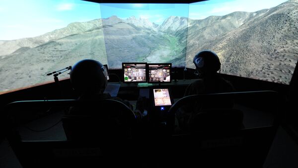 A picture taken on June 29, 2015 shows a flight simulator. - Sputnik International