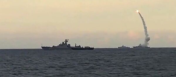 Russia's Caspian Fleet launches a massive attack involving 18 Kalibr-NK cruise missiles on 7 terrorist positions in the Syrian provinces of al-Raqqah, Idlib and Aleppo Russia's Caspian Fleet launches a massive attack involving 18 Kalibr-NK cruise missiles on 7 terrorist positions in the Syrian provinces of al-Raqqah, Idlib and Aleppo - Sputnik International