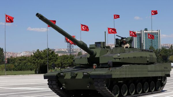Turkey's first domestically produced MBT, the Altay, seen during a military parade in Ankara, Turkey, Sunday, Aug. 30, 2015. - Sputnik International