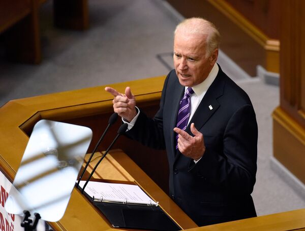 Vice President of the United States Joe Biden speaks at a meeting of Ukraine's Verkhovna Rada in Kiev. Vice President of the United States Joe Biden speaks at a meeting of Ukraine's Verkhovna Rada in Kiev. - Sputnik International