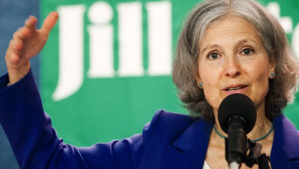 US Green Party Presidential Candidate Dr. Jill Stein delivers remarks while announcing Cheri Honkala as her US Green Party vice-presidential running mate during a press conference July 11, 2012, in Washington, DC - Sputnik International