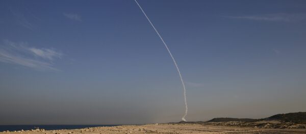 An Arrow 3 ballistic missile interceptor is seen during its test launch near Ashdod December 10, 2015. An Arrow 3 ballistic missile interceptor is seen during its test launch near Ashdod December 10, 2015. - Sputnik International