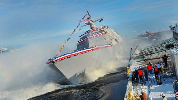 The Lockheed Martin-led industry team celebrated the launch of the nation's fifth Littoral Combat Ship, the future USS Milwaukee. (File) - Sputnik International
