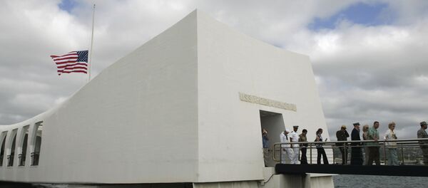 USS Arizona Memorial during the 68th anniversary ceremony of the attack on Pearl Harbor at cNaval Base in Honolulu. (File) USS Arizona Memorial during the 68th anniversary ceremony of the attack on Pearl Harbor at cNaval Base in Honolulu. (File) - Sputnik International