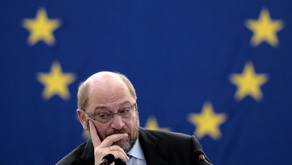 European Parliament President Martin Schulz attends a debate on the 13 November terrorist attacks in Paris and subsequent police and military operations at the European Parliament in Strasbourg, eastern France, on November 25, 2015. - Sputnik International