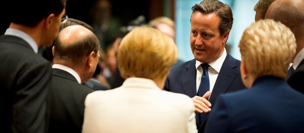 UK PM David Cameron at the EU Council Tour de Table in Brussels. - Sputnik International