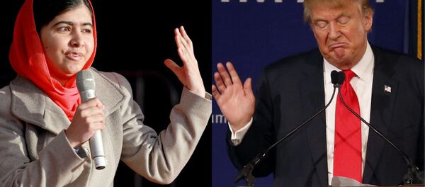 Nobel Peace Prize winner Malala Yousafzai (left) and US Republican Presidential candidate Donald Trump (right) Nobel Peace Prize winner Malala Yousafzai (left) and US Republican Presidential candidate Donald Trump (right) - Sputnik International