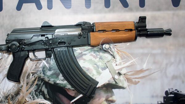 Zastava M92 semi automatic rifle on display at Partner 2011 military fair. - Sputnik International