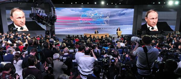December 17, 2015. Russian President Vladimir Putin at the 11th annual news conference at the World Trade Center on Krasnaya Presnya - Sputnik International