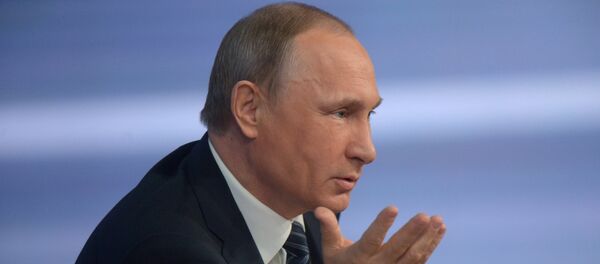 December 17, 2015. Russian President Vladimir Putin at the 11th annual news conference at the World Trade Center on Krasnaya Presnya December 17, 2015. Russian President Vladimir Putin at the 11th annual news conference at the World Trade Center on Krasnaya Presnya - Sputnik International