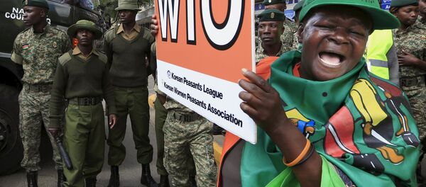A women protests against the World Trade Organization (WTO) in Kenya's capital Nairobi December 17, 2015 A women protests against the World Trade Organization (WTO) in Kenya's capital Nairobi December 17, 2015 - Sputnik International
