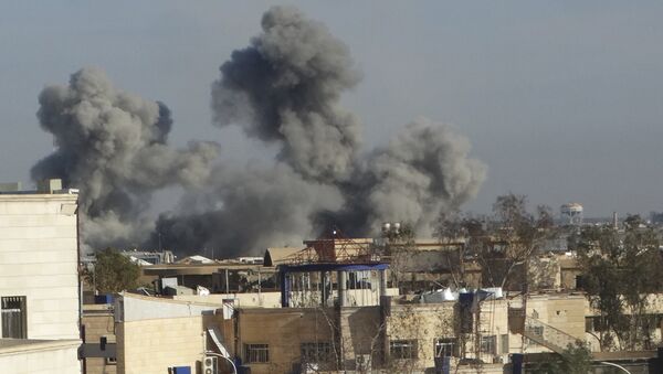 A file photo shwing a US-led coalition airstrike in Ramadi - Sputnik International