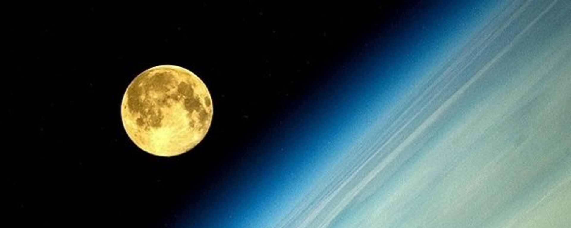 Supermoon. Moonset on the ISS - Sputnik International, 1920, 30.08.2023
