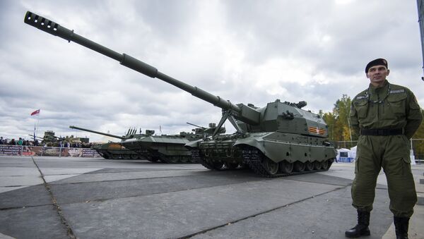 Self-propelled artillery gun 2S35 on the Armata Coalition-SV platform, displayed at the Russia Arms Expo. - Sputnik International