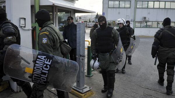 Riot police at the metro depot in Athens. (File) - Sputnik International