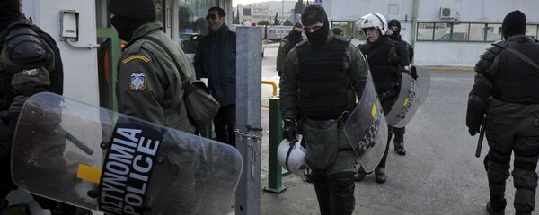 Riot police at the metro depot in Athens. (File) - Sputnik International