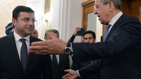 Russian Foreign Minister Sergey Lavrov and Co-Leader of Peoples' Democratic Party of Turkey Selahattin Demirtas meet in Moscow - Sputnik International