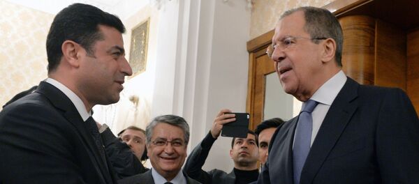 Russian Foreign Minister Sergey Lavrov and Co-Leader of Peoples' Democratic Party of Turkey Selahattin Demirtas meet in Moscow Russian Foreign Minister Sergey Lavrov and Co-Leader of Peoples' Democratic Party of Turkey Selahattin Demirtas meet in Moscow - Sputnik International