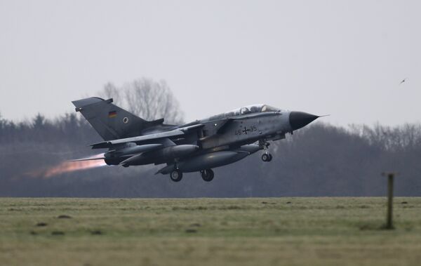 A German air force Tornado jet takes off from the German army Bundeswehr airbase in Jagel, northern Germany December 10, 2015 A German air force Tornado jet takes off from the German army Bundeswehr airbase in Jagel, northern Germany December 10, 2015 - Sputnik International
