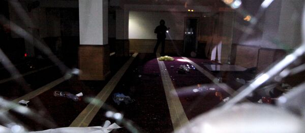 A picture taken on December 25, 2015 shows a devastated Muslim prayer hall in Ajaccio, after protesters vandalized it and tried to set fire to copies of Koran, near a working-class neighbourhood of Ajaccio where two firefighters and one police officer were injured last night during clashes, the French police and prefecture said. - Sputnik International