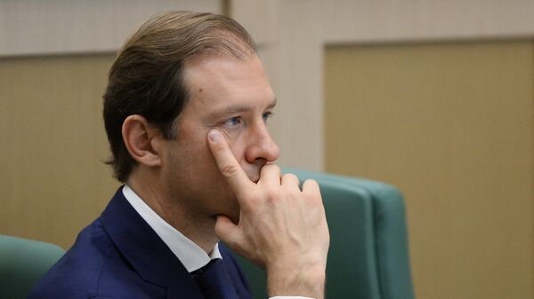Russian Minister of Industry and Trade Denis Manturov at a Federation Council meeting - Sputnik International