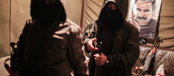 Militants of the Kurdistan Workers' Party, or PKK, stand in a bunker in Sirnak, Turkey, late Wednesday, Dec. 23, 2015. Militants of the Kurdistan Workers' Party, or PKK, stand in a bunker in Sirnak, Turkey, late Wednesday, Dec. 23, 2015. - Sputnik International