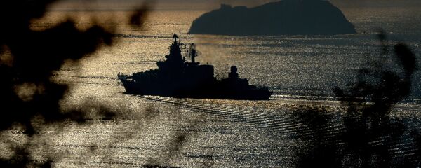 The Varyag guided missile cruiser, one of the Pacific Fleet vessels heading for maneuvers in the Indian Ocean, seen in the Eastern Bosphorus Strait The Varyag guided missile cruiser, one of the Pacific Fleet vessels heading for maneuvers in the Indian Ocean, seen in the Eastern Bosphorus Strait - Sputnik International