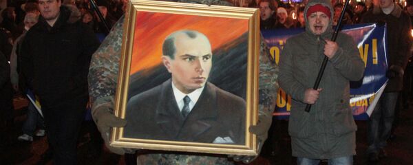 Nationalists hold torchlight procession to commemorate birth of Stepan Bandera. File photo - Sputnik International