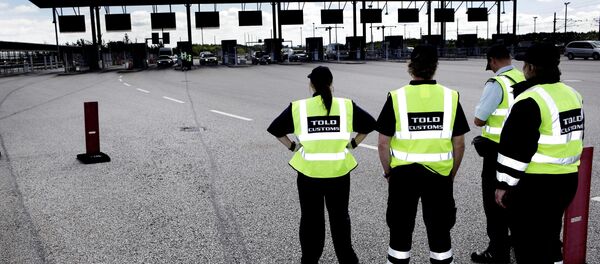Danish customs officials stand ready at the Danish border. File photo - Sputnik International