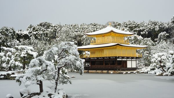 Kinkakuji temple in snow, Japan - Sputnik International