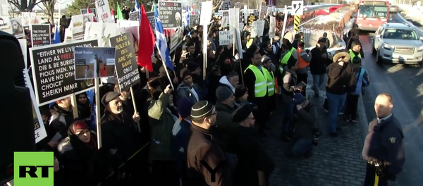 Canada: Ottawa protesters condemn Saudi execution of Sheikh Nimr Canada: Ottawa protesters condemn Saudi execution of Sheikh Nimr - Sputnik International