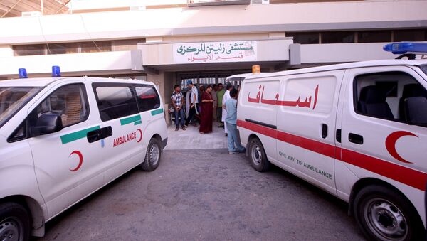 Rescue vehicles outside the hospital in Zliten, some 160 km east of Tripoli - Sputnik International