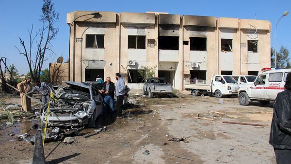 A general view shows the damage at the scene of an explosion at the Police Training Centre in the town of Zliten, Libya, January 7, 2016 - Sputnik International