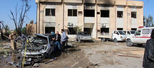 A general view shows the damage at the scene of an explosion at the Police Training Centre in the town of Zliten, Libya, January 7, 2016 A general view shows the damage at the scene of an explosion at the Police Training Centre in the town of Zliten, Libya, January 7, 2016 - Sputnik International