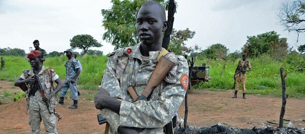 South Sudanese SPLA soldiers are pictured in Pageri in Eastern Equatoria state South Sudanese SPLA soldiers are pictured in Pageri in Eastern Equatoria state - Sputnik International
