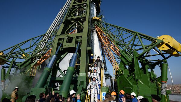 Soyuz-FG carrier missile with the manned Soyuz TMA-19M at the Baikonur cosmodrome. (File) - Sputnik International