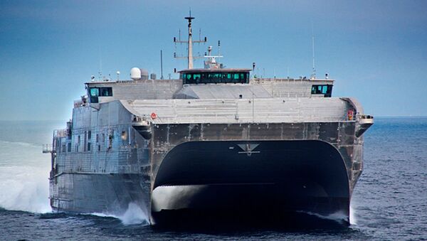 US Navy Spearhead (Expeditionary Fast Transport) during sea trials in 2012 - Sputnik International