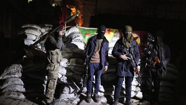 Militants of the Kurdistan Workers' Party, or PKK, stand at a barricade in Sirnak, Turkey. (File) - Sputnik International